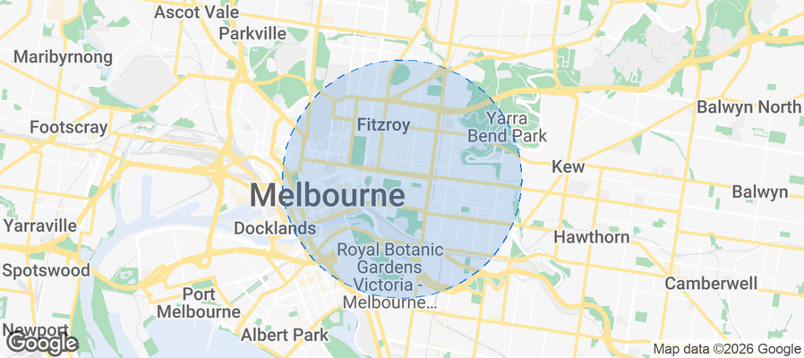East Melbourne Airbnb map